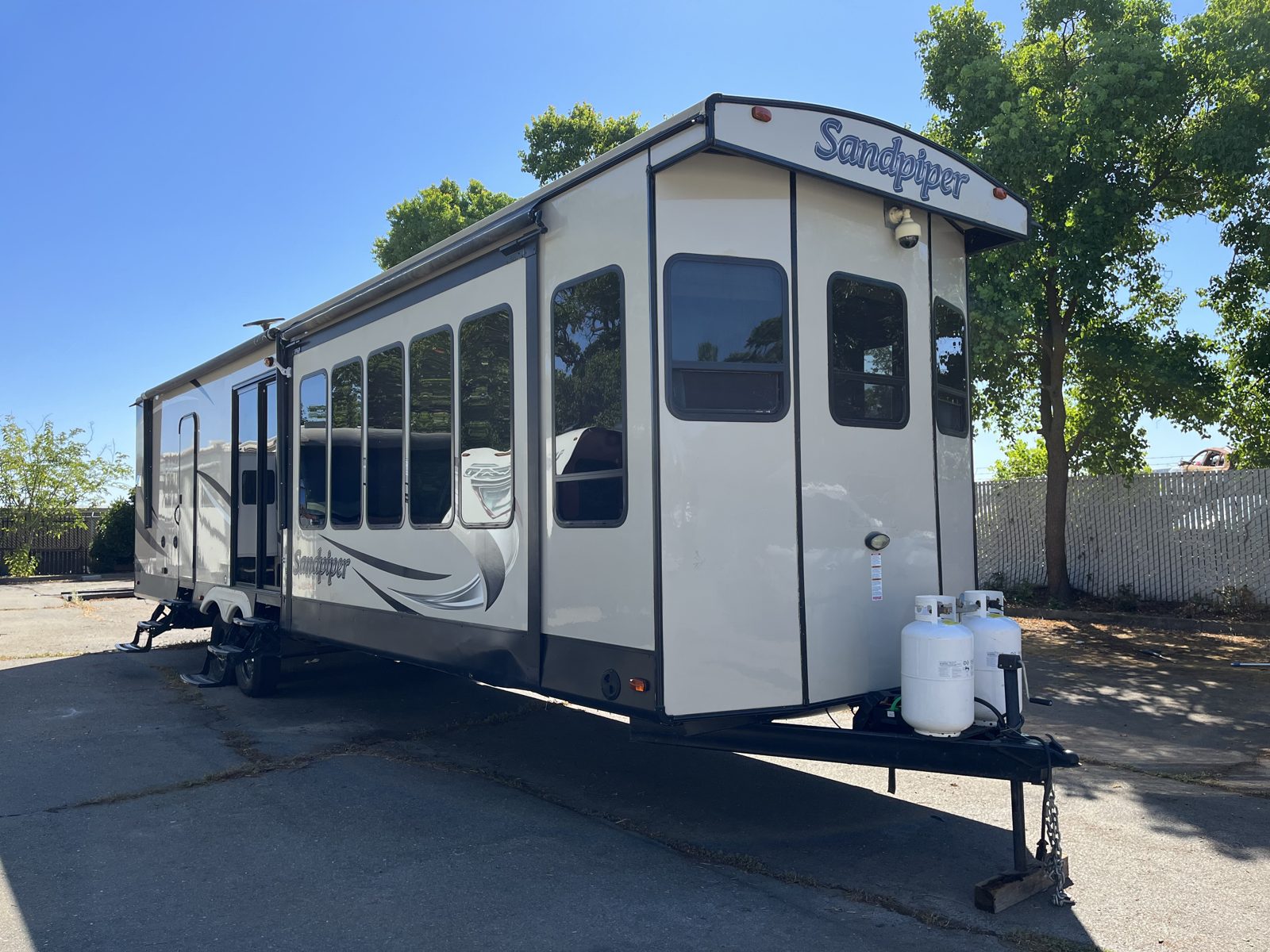 Sandpiper park model destination trailer bought for cash in California
